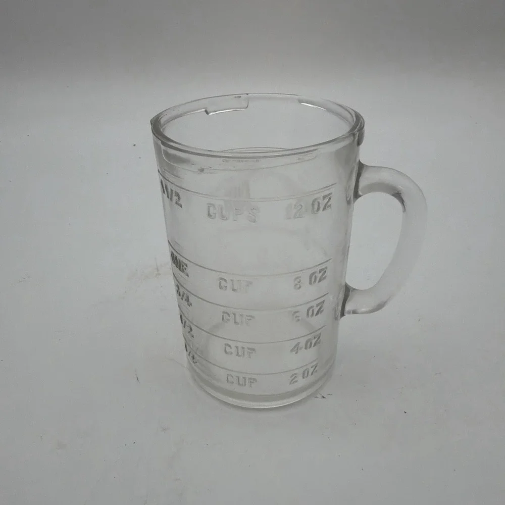 Vintage 1950's PAMCO 1 1/2 Cup Glass Measuring Cup with Handle
